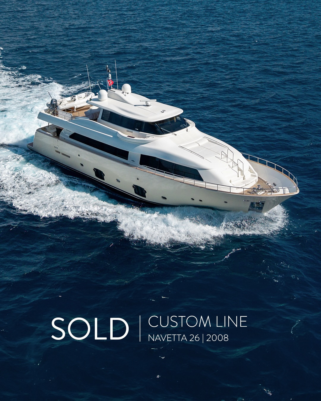 Custom Line Navetta 26 (2008) underway at sea, sold by Lafortune Yachts.
